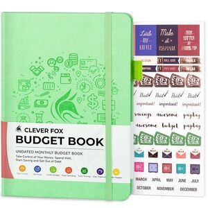 NWT/Clever Fox/Budget Book/MINT GREEN/5.3" X 7.7"/12 months (8 pages per month)